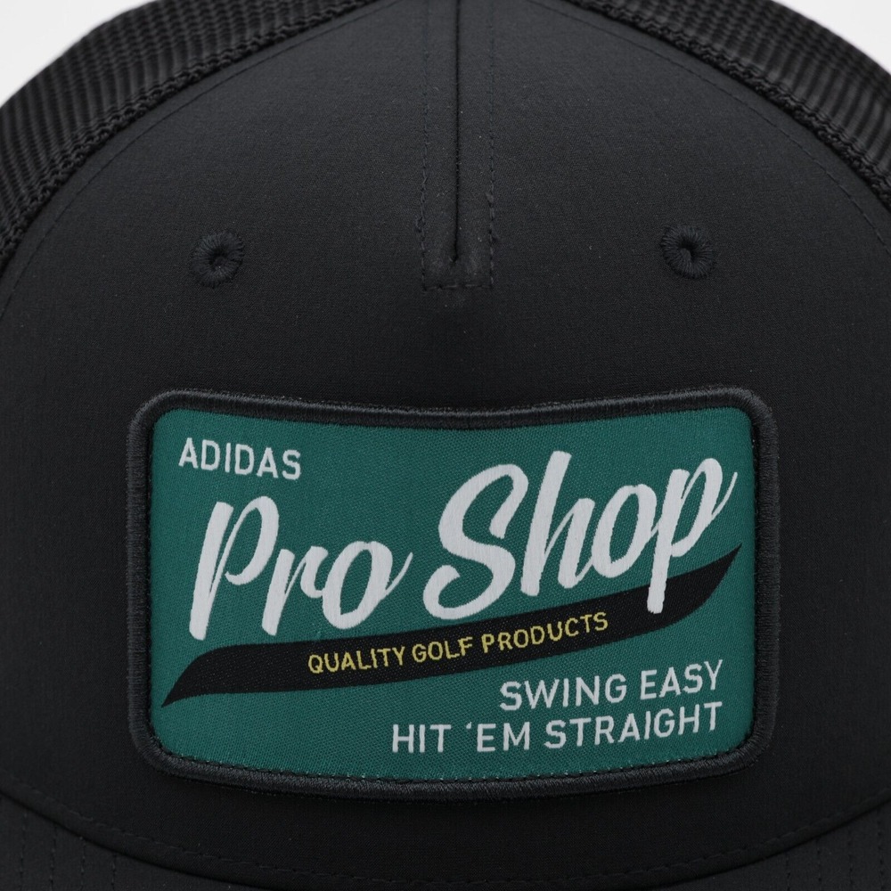 Adidas Men's Golf Adjustable Five Panel Trucker Hat Black One Size - Picture 3 of 7
